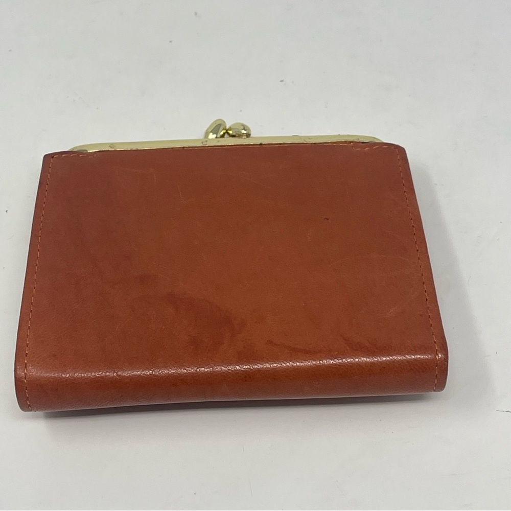 Prince Gardner Wallet Tan Brown Genuine Lambskin Leather Kiss Lock Coin Vintage - Picture 5 of 14